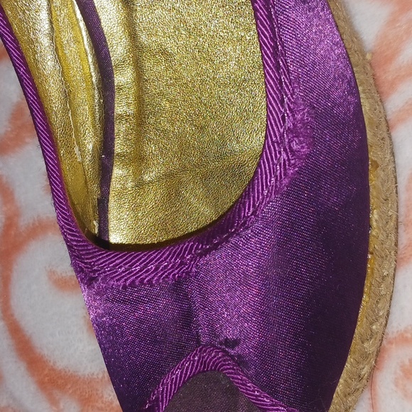 2 pair H&M Satin Espadrille Peep Toe Wedge 1 Black 1 Magenta - Picture 16 of 16